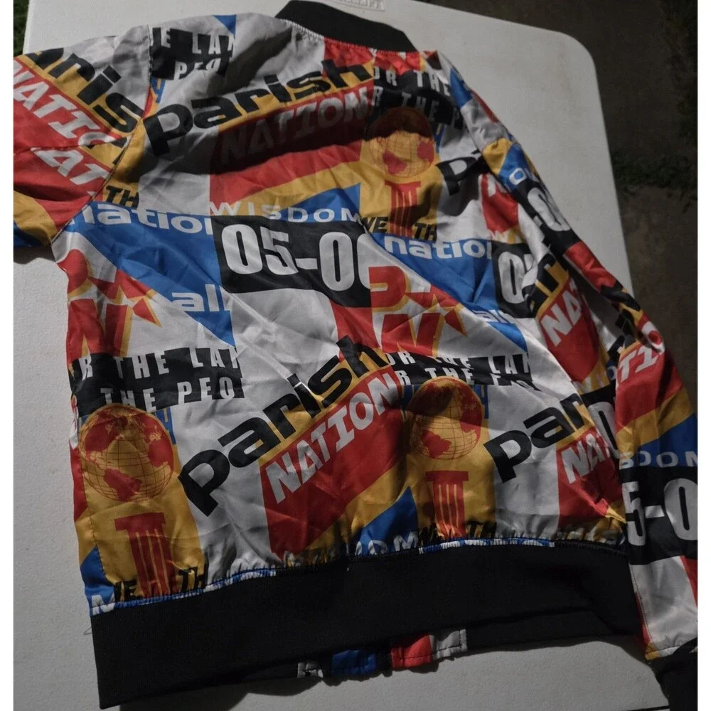 Parish Nation Youth Large 14-16 Bomber Jacket Graphic Streetwear Satin Full Zip